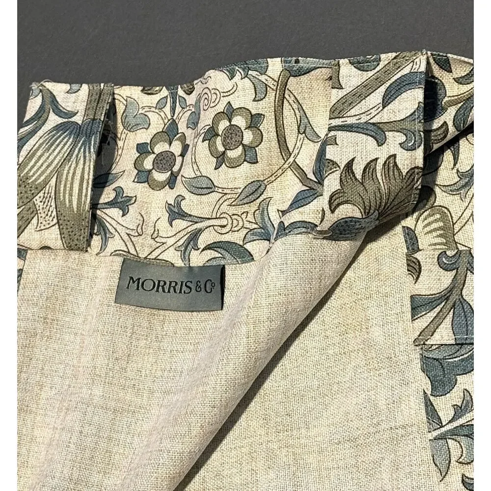 William Morris & Co. Window Curtains Panels Lodden Set Pair 50 X 84” Blue Drapes